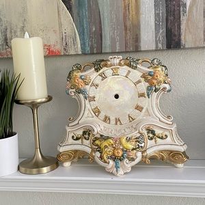 Vintage 70s Arnel’s Iridescent Ceramic Mantle Clock
